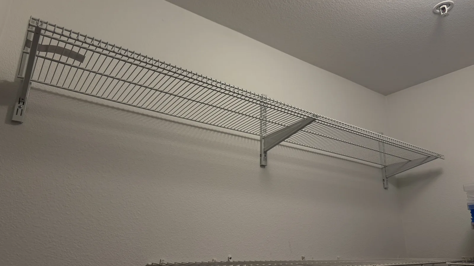 Wire closet shelving installed in a Houston-area home